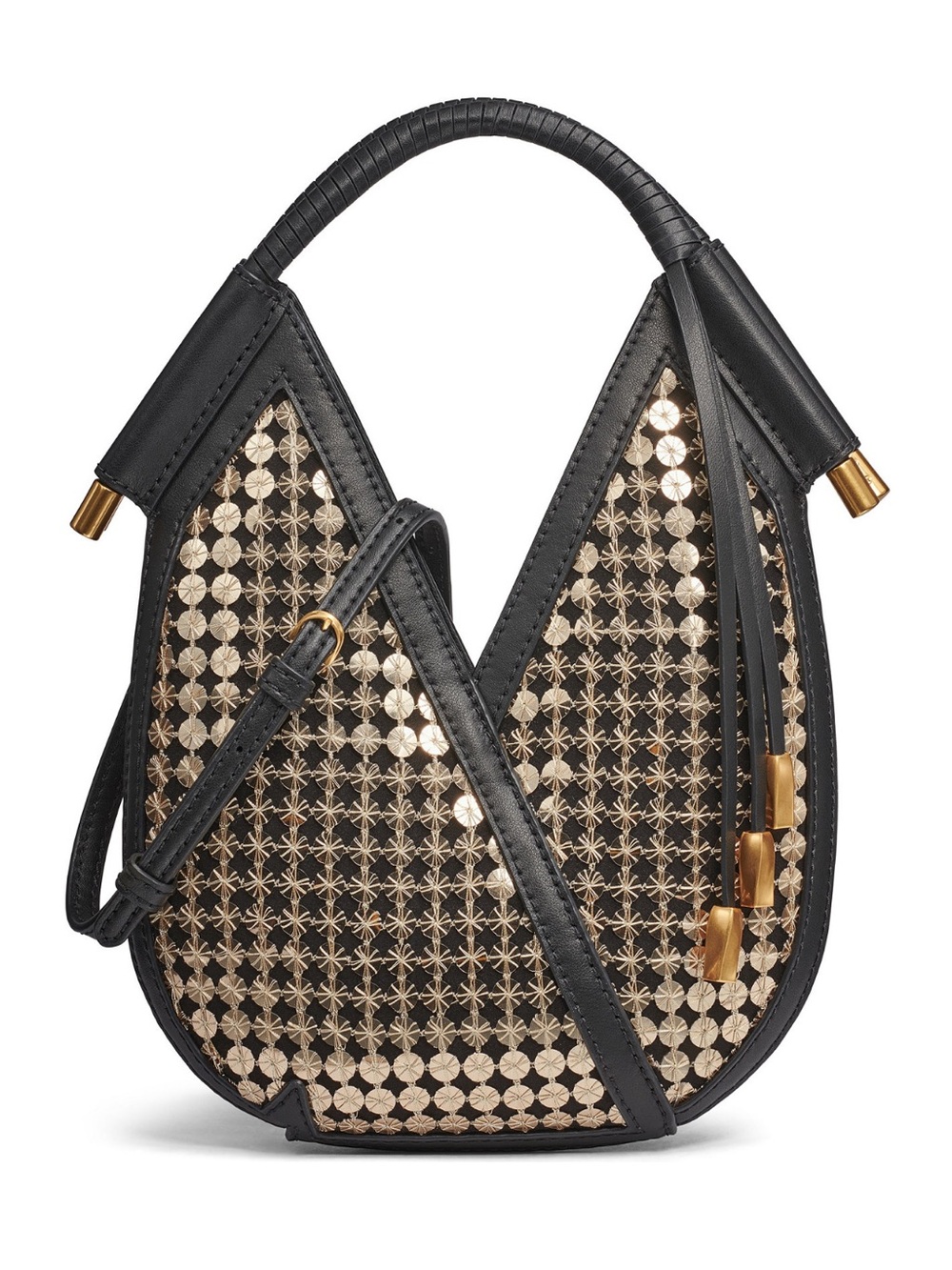 Donna Karan Baldwin Crossbody Purse Black/Gold Sequin